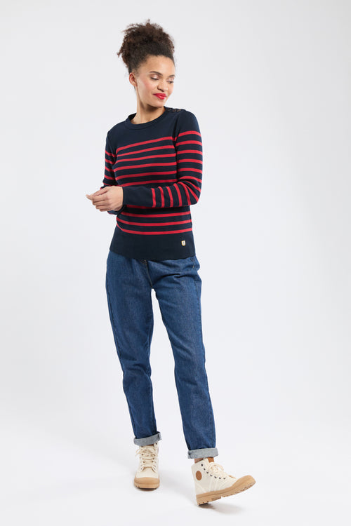 Pull marin rayé Groix - coton - Armor-lux - 1