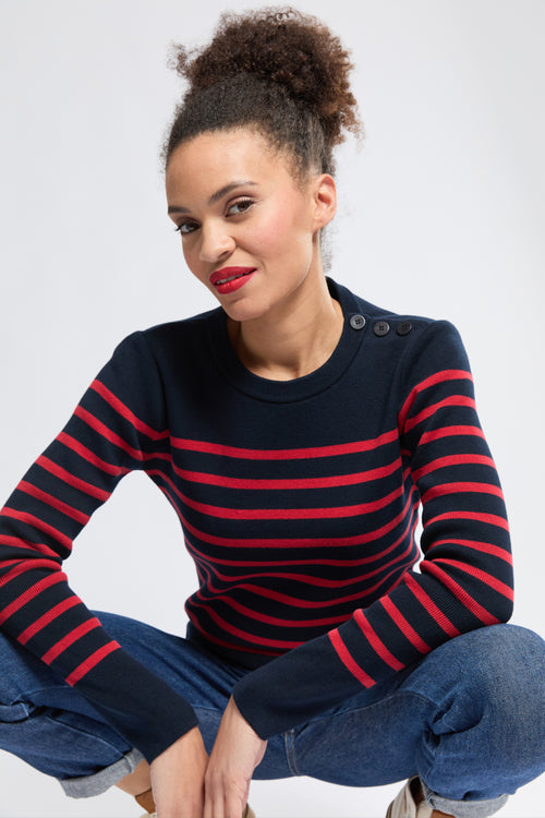 Pull marin rayé Groix - coton - Armor-lux - 1
