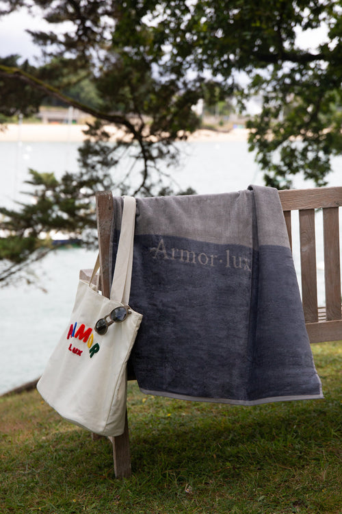 Drap de plage velours bicolore 90 x 160 - Armor-lux - 1