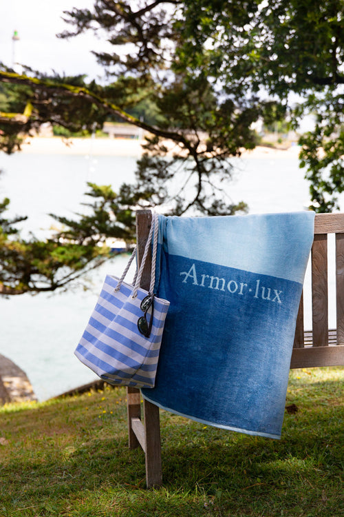 Drap de plage velours bicolore 90 x 160 - Armor-lux - 1