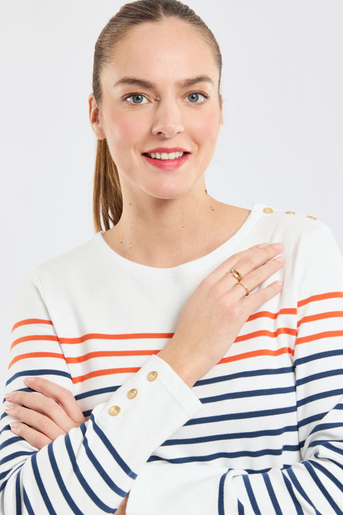 Marinière boutonnée - coton épais - Armor-lux - 1
