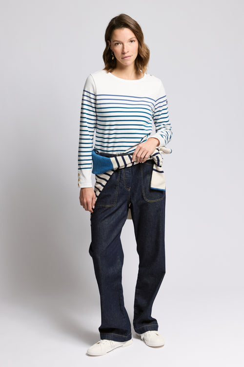 Marinière boutonnée - coton épais - Armor-lux - 2