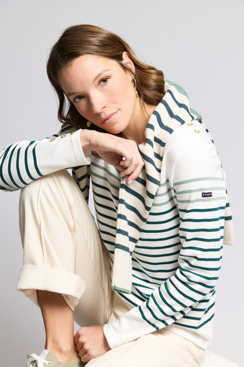 Marinière boutonnée - coton épais - Armor-lux - 1