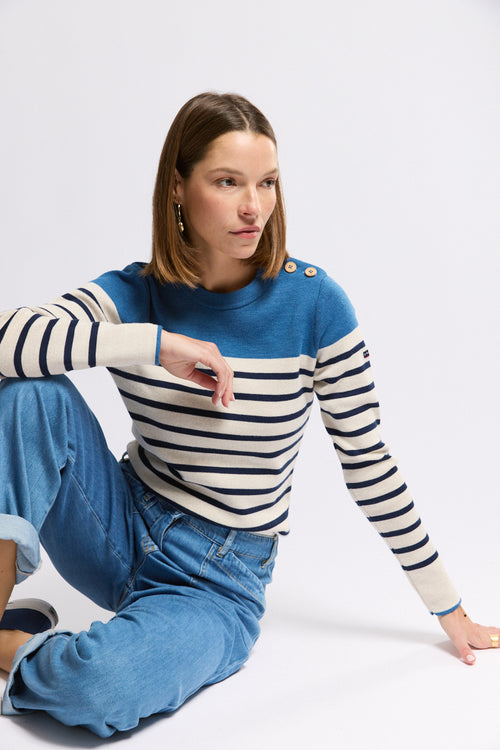 Pull marin rayé - laine - Armor-lux - 1
