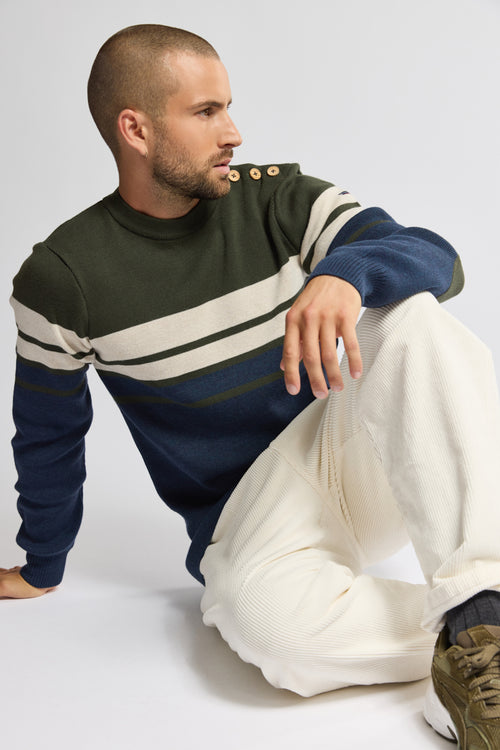 Pull marin avec coudières - laine - Armor-lux - 1