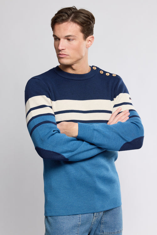 Pull marin avec coudières - laine - Armor-lux - 1