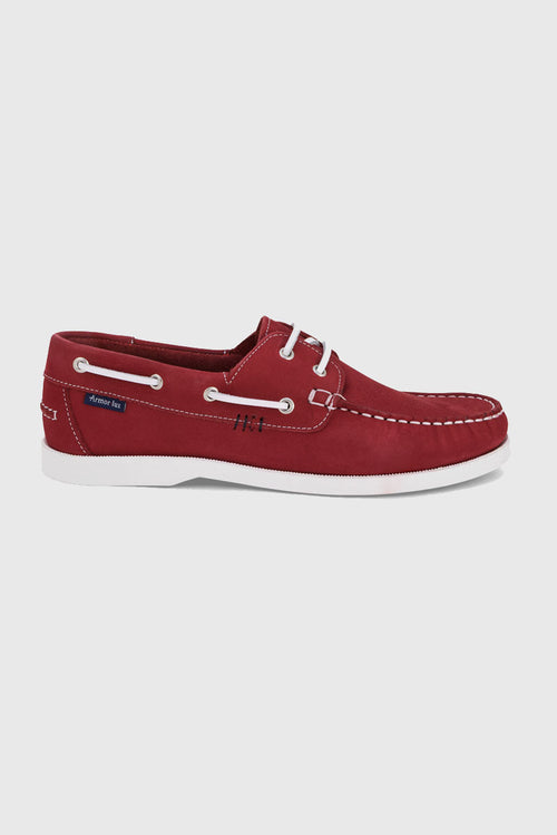 Chaussures bateau Frehel rouge - cuir - Armor-lux - 3