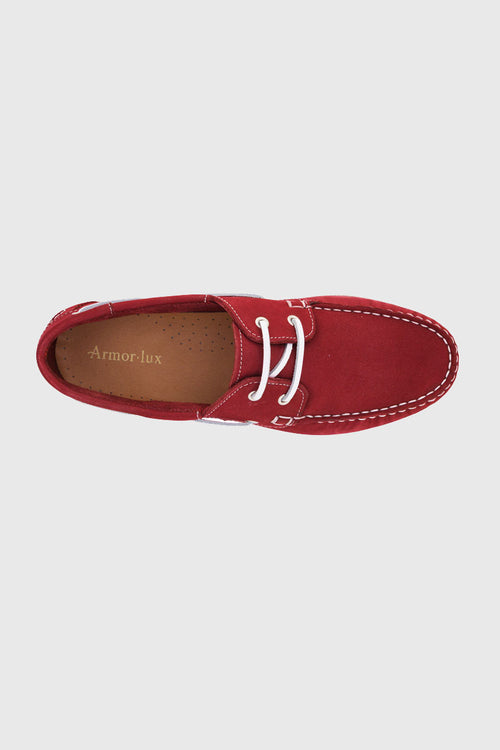 Chaussures bateau Frehel rouge - cuir - Armor-lux - 2