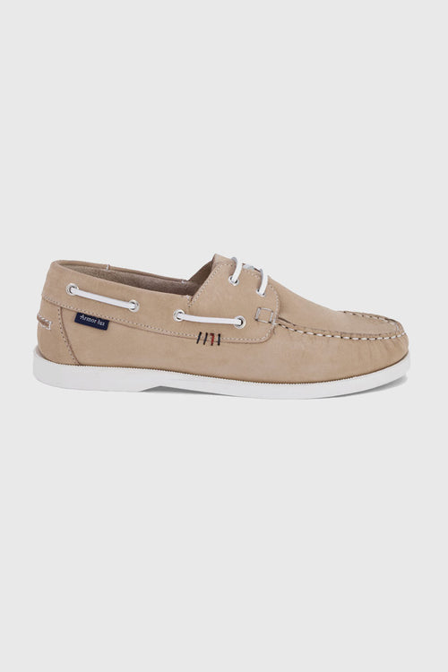 Chaussures bateau Frehel beige - cuir - Armor-lux - 3