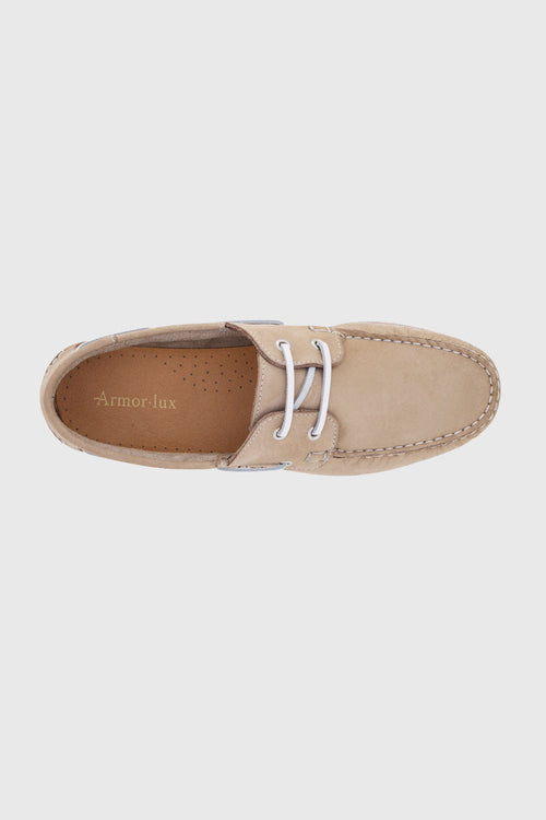 Chaussures bateau Frehel beige - cuir - Armor-lux - 2