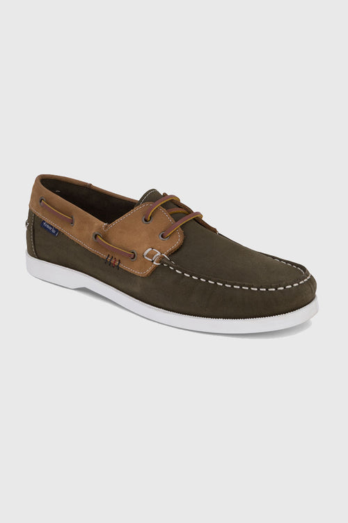 Frehel khaki boat shoes – leather - Armor-lux - 1