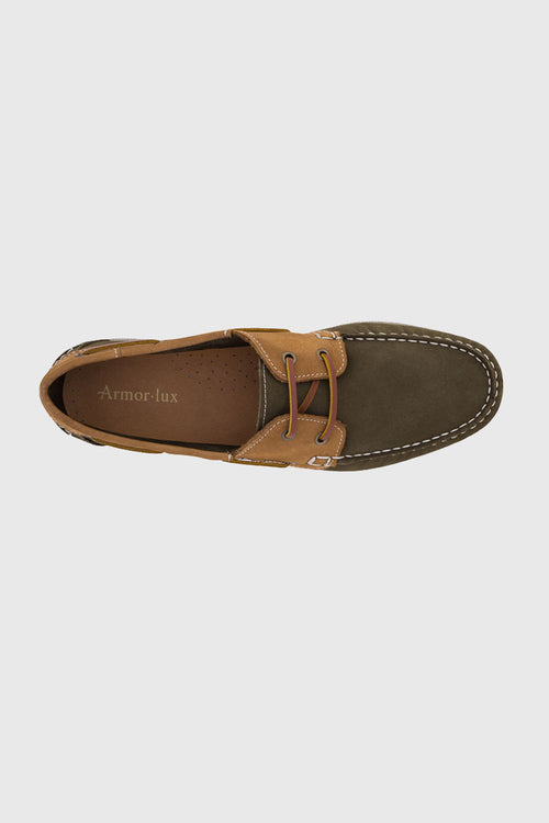 Frehel khaki boat shoes – leather - Armor-lux - 2