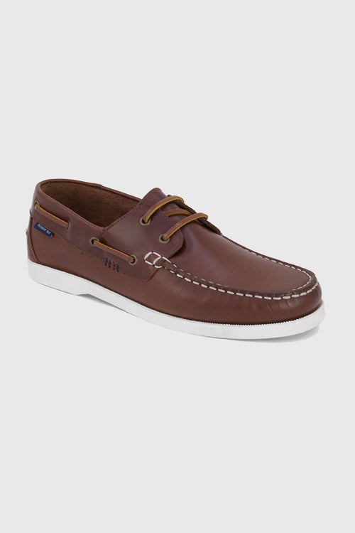Chaussures bateau Frehel marron - cuir - Armor-lux - 1