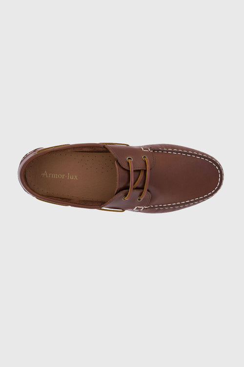 Chaussures bateau Frehel marron - cuir - Armor-lux - 2