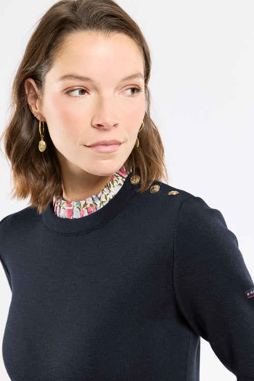 Pull marin col fleuri - laine mérinos - Armor-lux - 2