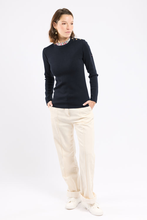 Pull marin col fleuri - laine mérinos - Armor-lux - 3