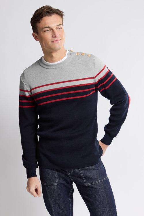 Pull rayé avec coudières - Saint Valentin ❤️ - Armor-lux - 2