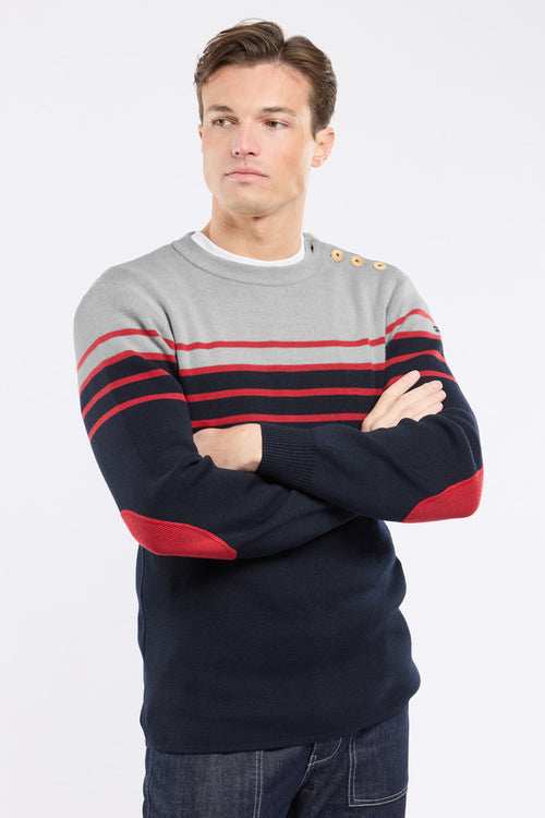 Pull rayé avec coudières - laine - Armor-lux - 4