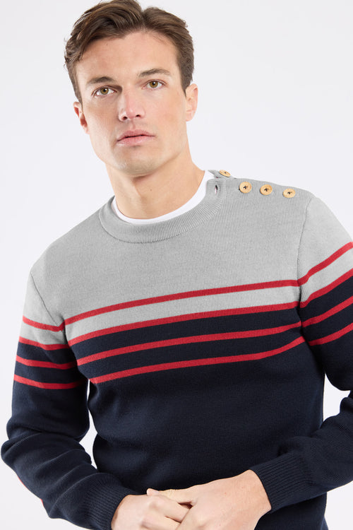 Pull rayé avec coudières - laine - Armor-lux - 5