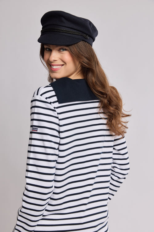 Breton striped shirt with sailor collar - thick cotton - Armor-lux - 1