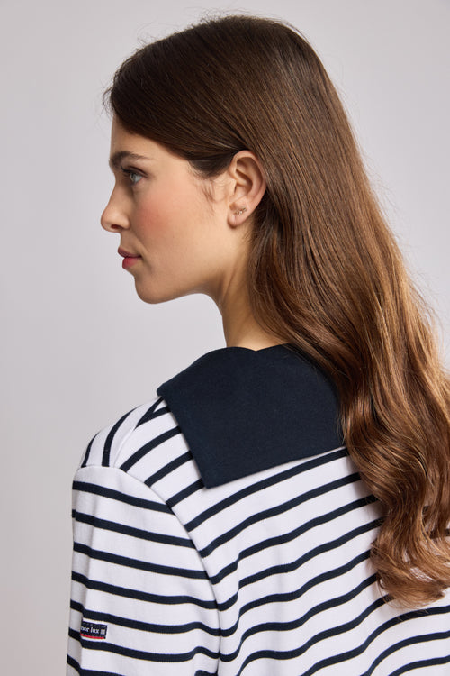 Breton striped shirt with sailor collar - thick cotton - Armor-lux - 5