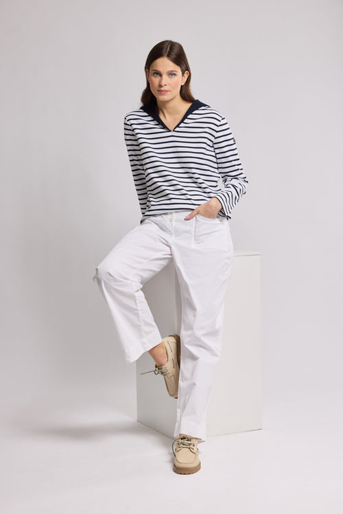Breton striped shirt with sailor collar - thick cotton - Armor-lux - 3