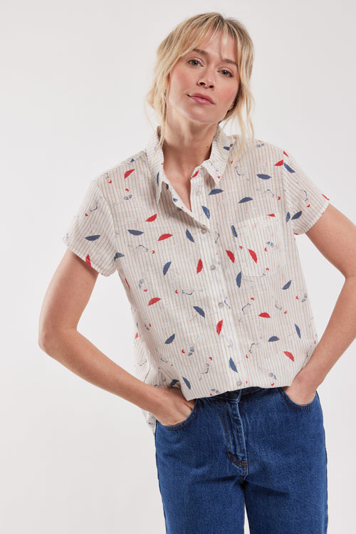 Bluse mit „Sonnenschirm“-Motiv – Baumwolle - Armor-lux - 1