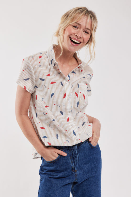 Bluse mit „Sonnenschirm“-Motiv – Baumwolle - Armor-lux - 4