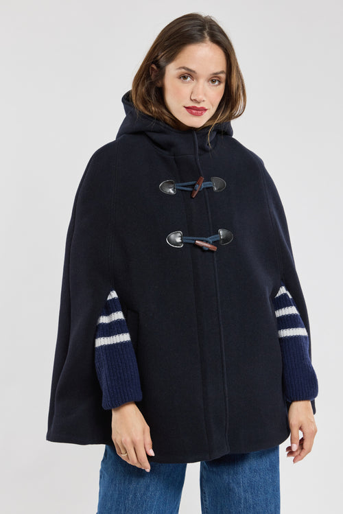 Hooded cape - wool broadcloth - Armor-lux - 1