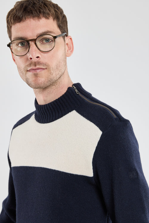 Matrosenpullover mit Reißverschluss – Wolle und Polyamid - Armor-lux - 2