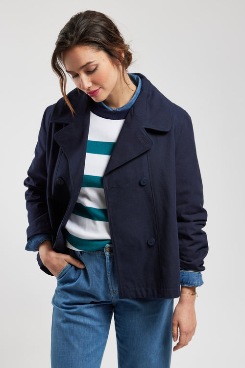 Double-breasted peacoat - cotton canvas - Armor-lux - 4