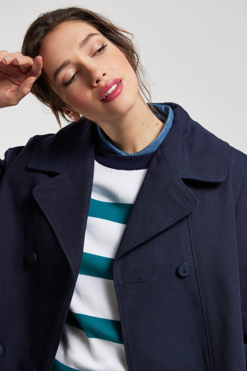 Double-breasted peacoat - cotton canvas - Armor-lux - 5