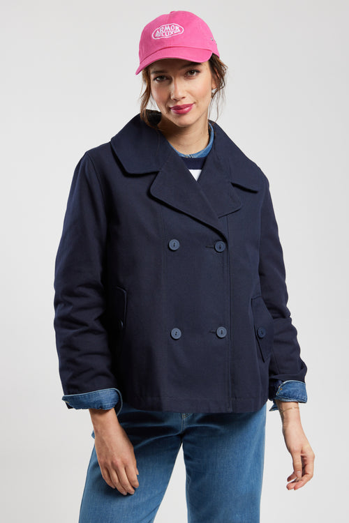 Double-breasted peacoat - cotton canvas - Armor-lux - 1