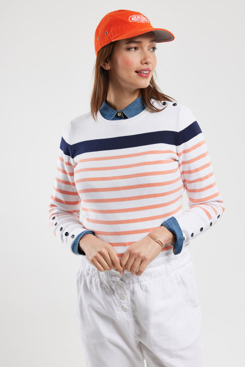 Pull marin manches boutonnées - coton - Armor-lux - 1