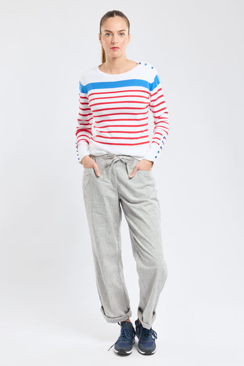 Pull marin manches boutonnées - coton - Armor-lux - 3