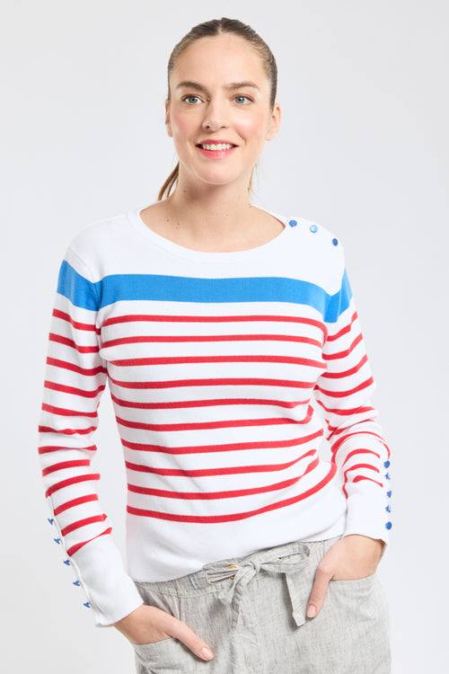 Pull marin manches boutonnées - coton - Armor-lux - 2