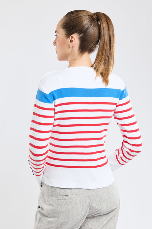 Pull marin manches boutonnées - coton - Armor-lux - 4