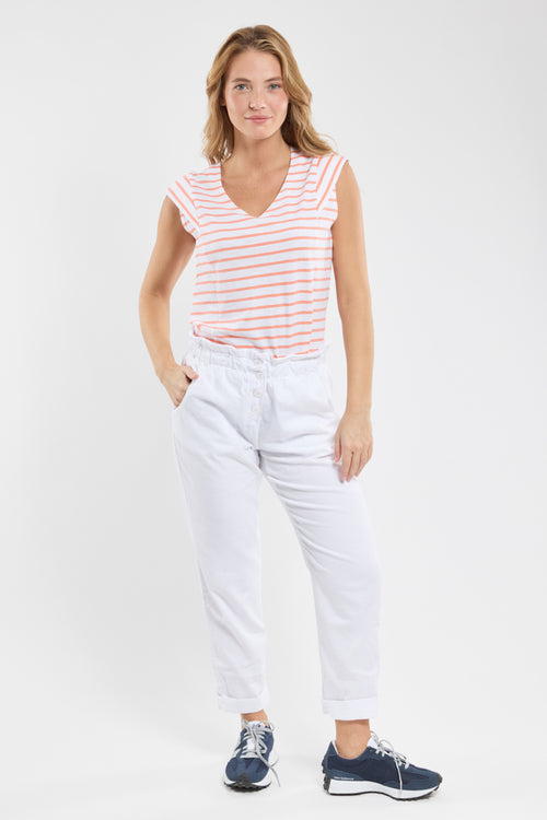 Débardeur rayé col V - coton léger - Armor-lux - 4