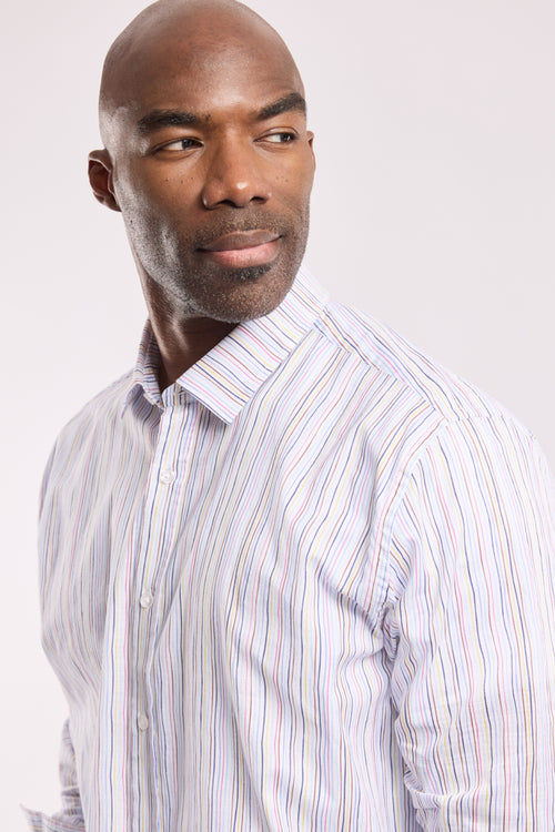 Feines, mehrfarbig gestreiftes Hemd - Baumwolle - Armor-lux - 2