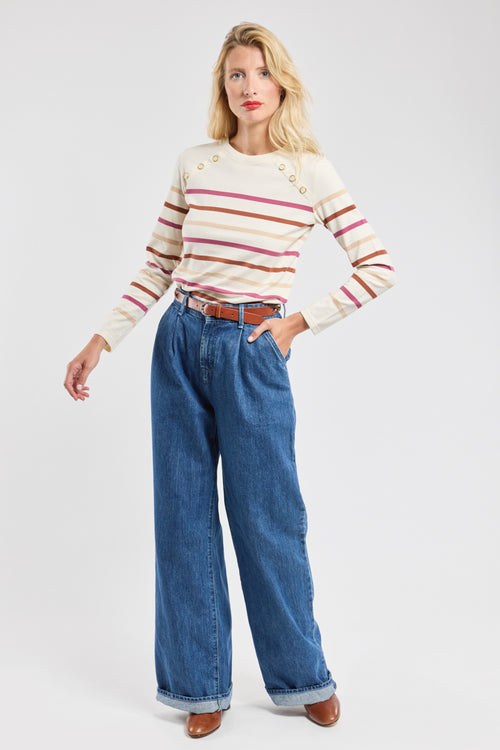 Marinière boutonnée - coton épais - Armor-lux - 2