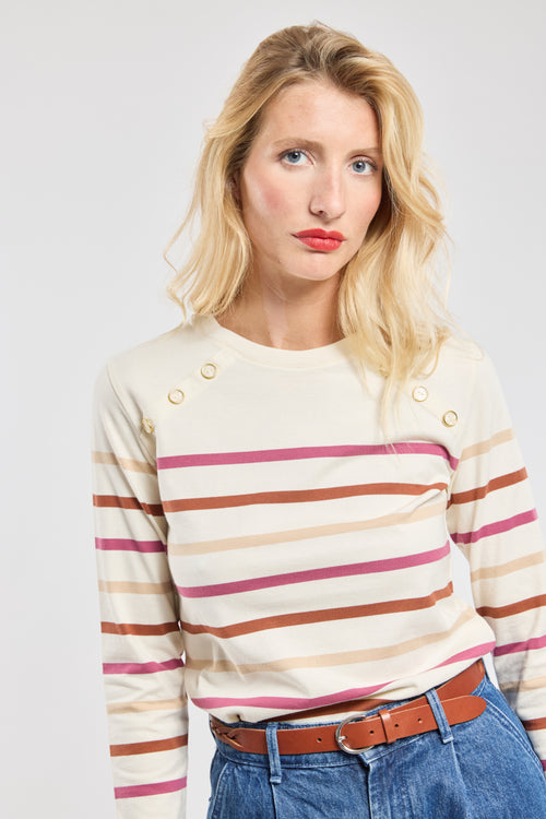 Breton top with buttons - thick cotton - Armor-lux - 1