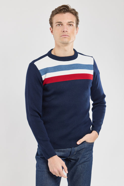 Striped yoke jumper - wool and acrylic - Armor-lux - 1