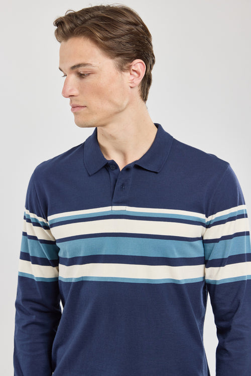 Gestreiftes Poloshirt mit langen Ärmeln – schwere Baumwolle - Armor-lux - 5