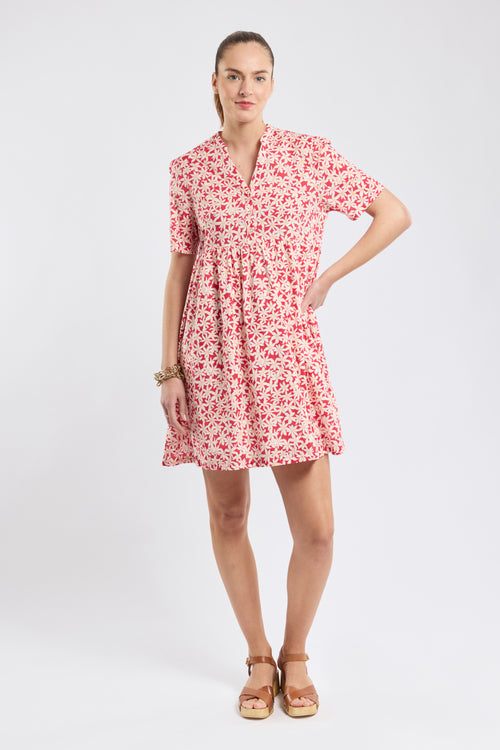 Robe courte fleurie - coton - Armor-lux - 1