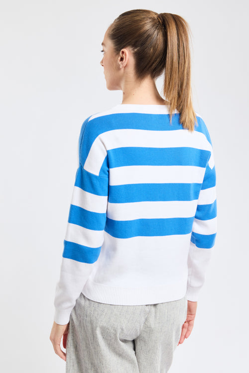 Gestreifter Pullover mit V-Ausschnitt – Baumwolle - Armor-lux - 3