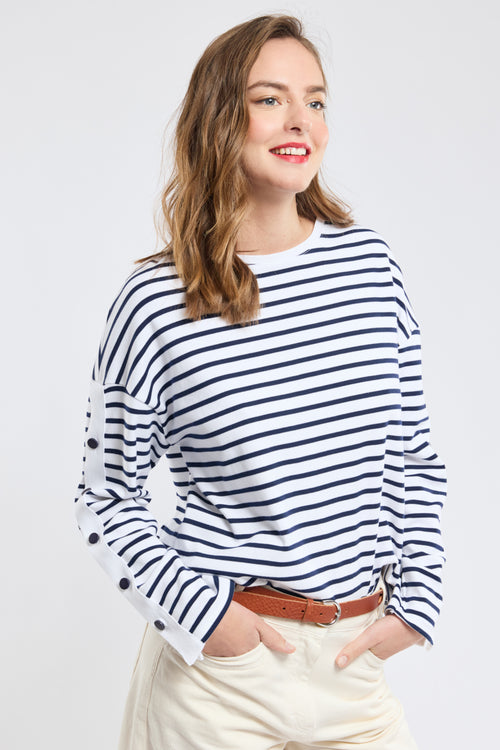 Matrosenshirt mit Knopfverschluss – dicke Baumwolle - Armor-lux - 1