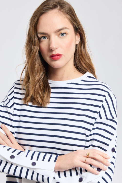 Matrosenshirt mit Knopfverschluss – dicke Baumwolle - Armor-lux - 2