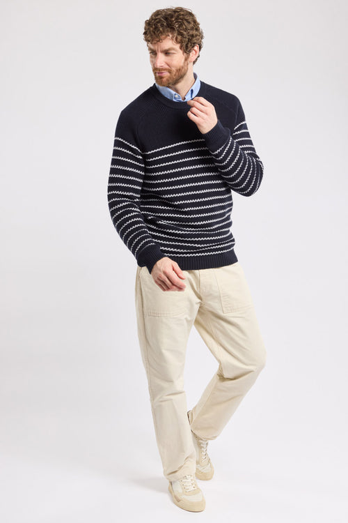 Half-cardigan knit jumper - cotton - Armor-lux - 3