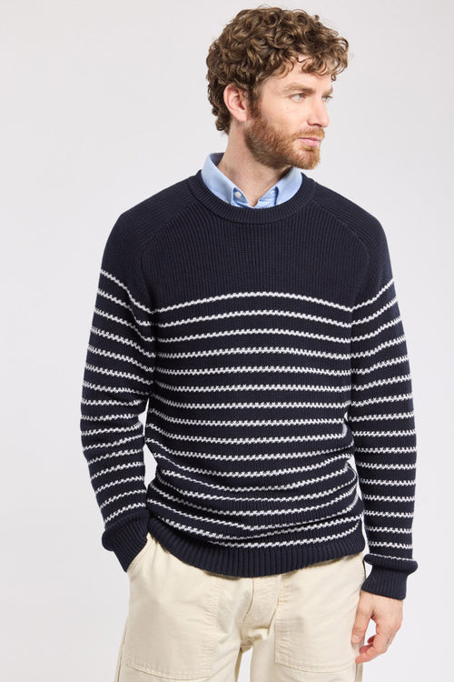 Half-cardigan knit jumper - cotton - Armor-lux - 1