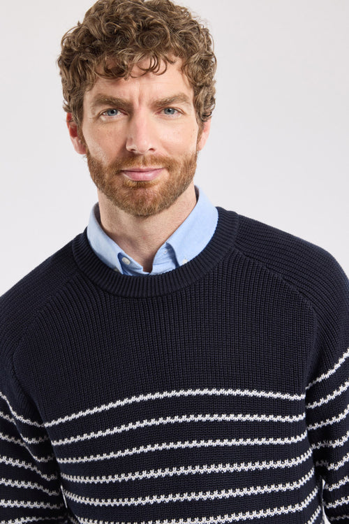 Half-cardigan knit jumper - cotton - Armor-lux - 2